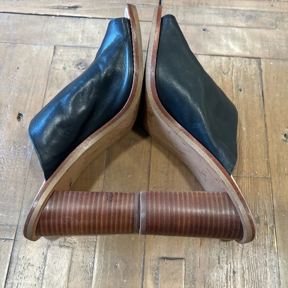 Madewell Finch Mule Sandal Women’s 9 Black Leather Open Toe High Heel - Picture 8 of 12